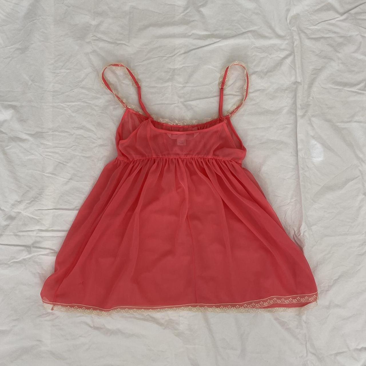 victoria's secret pink baby doll sheer lace camisole... - Depop
