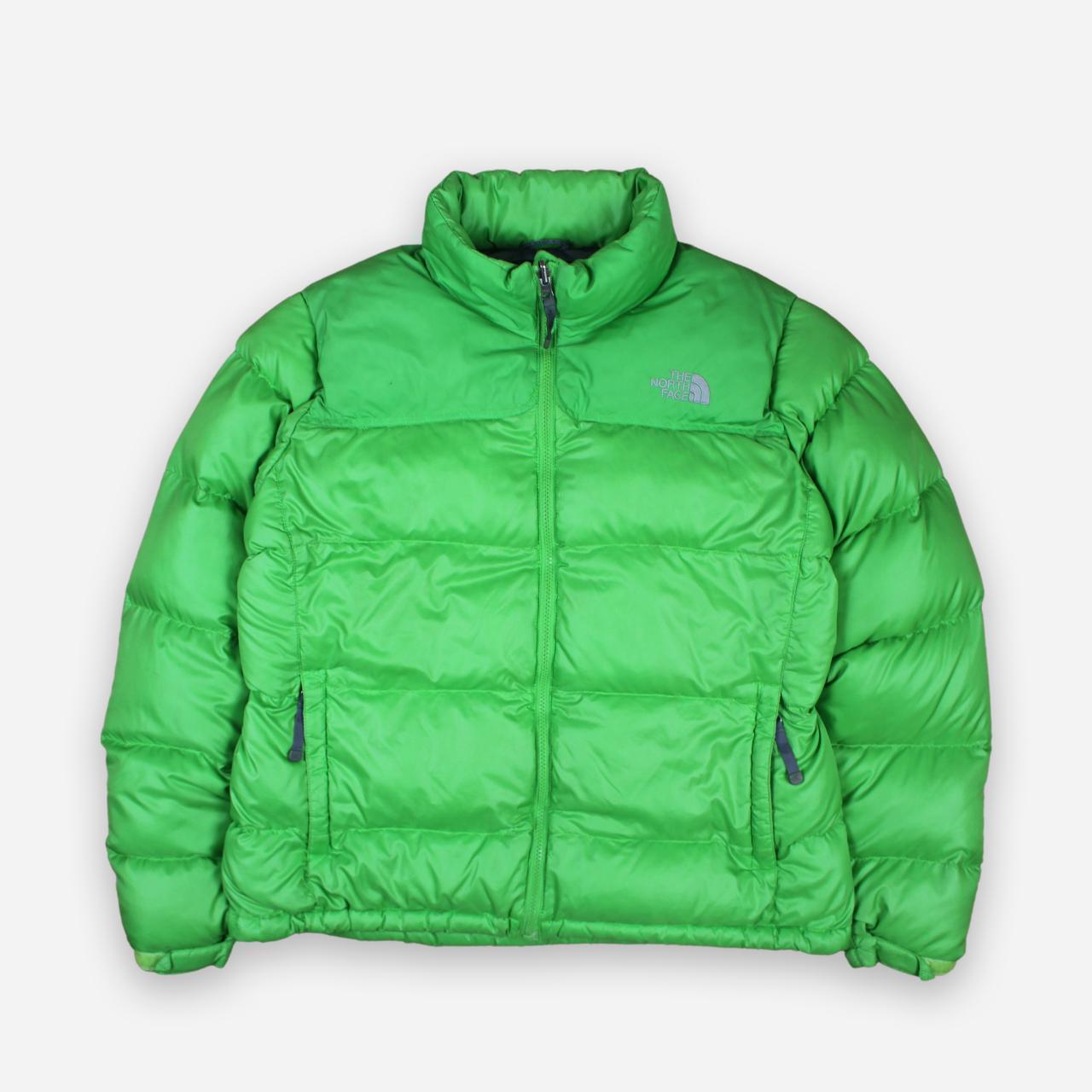 light green north face puffer