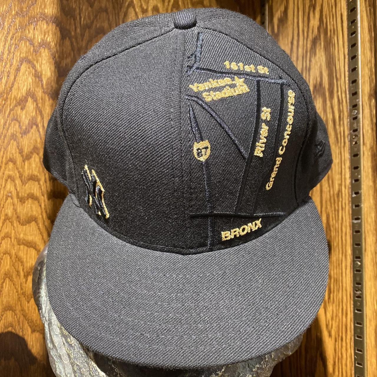 Leather and wool New York Yankees BLACK and gold Hat - Depop