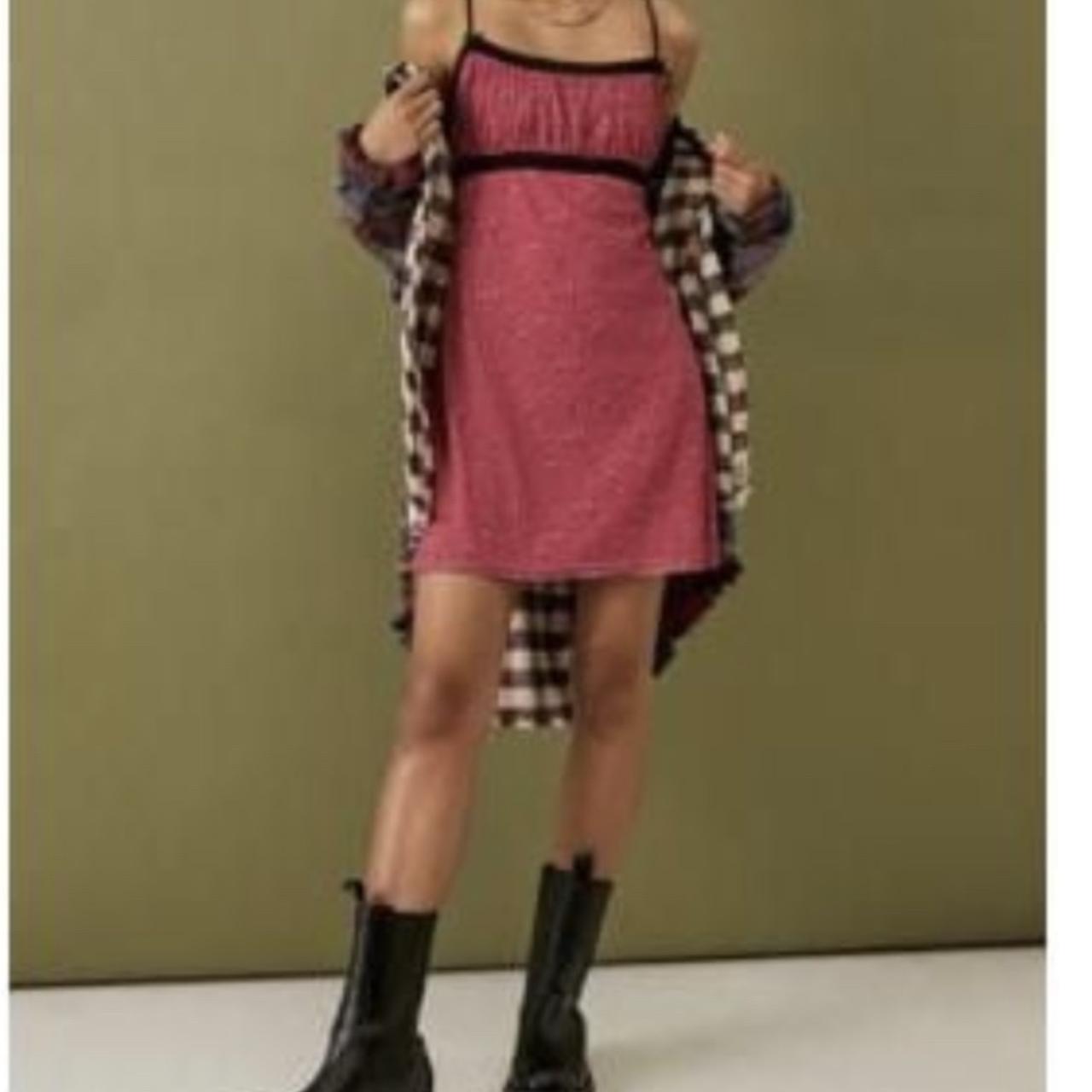 urban outfitters aida pink slip dress - size small... - Depop