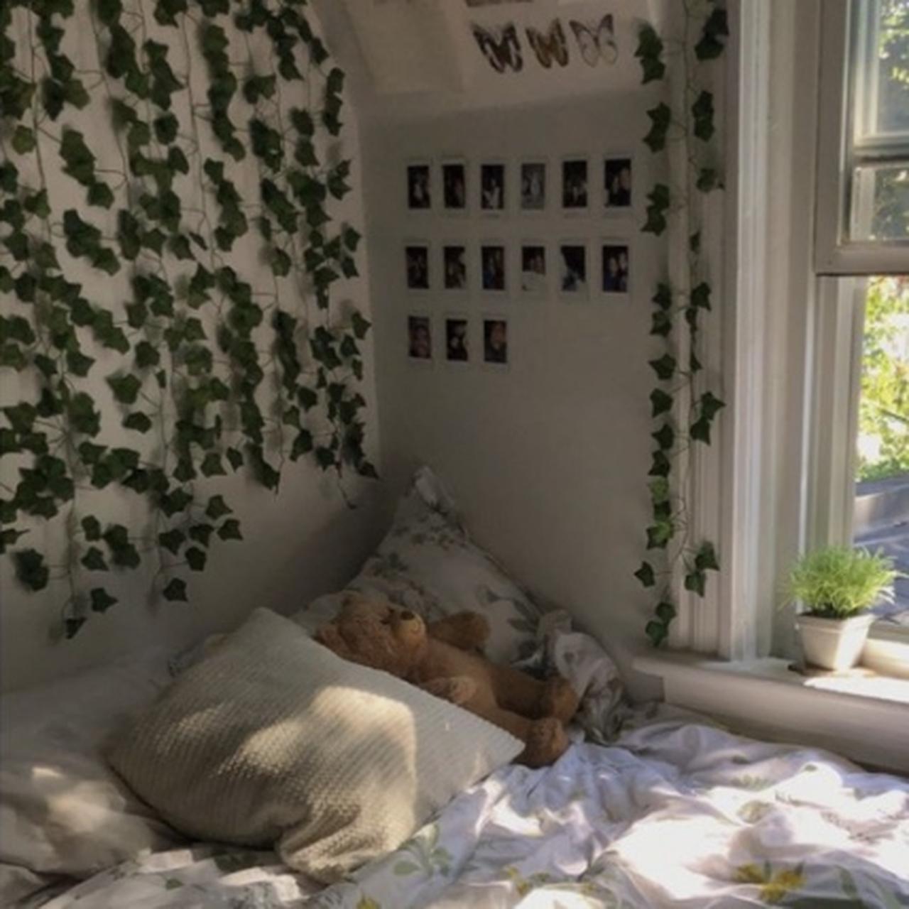 🌿 artificial vines / hanging ivy for bedroom room... - Depop