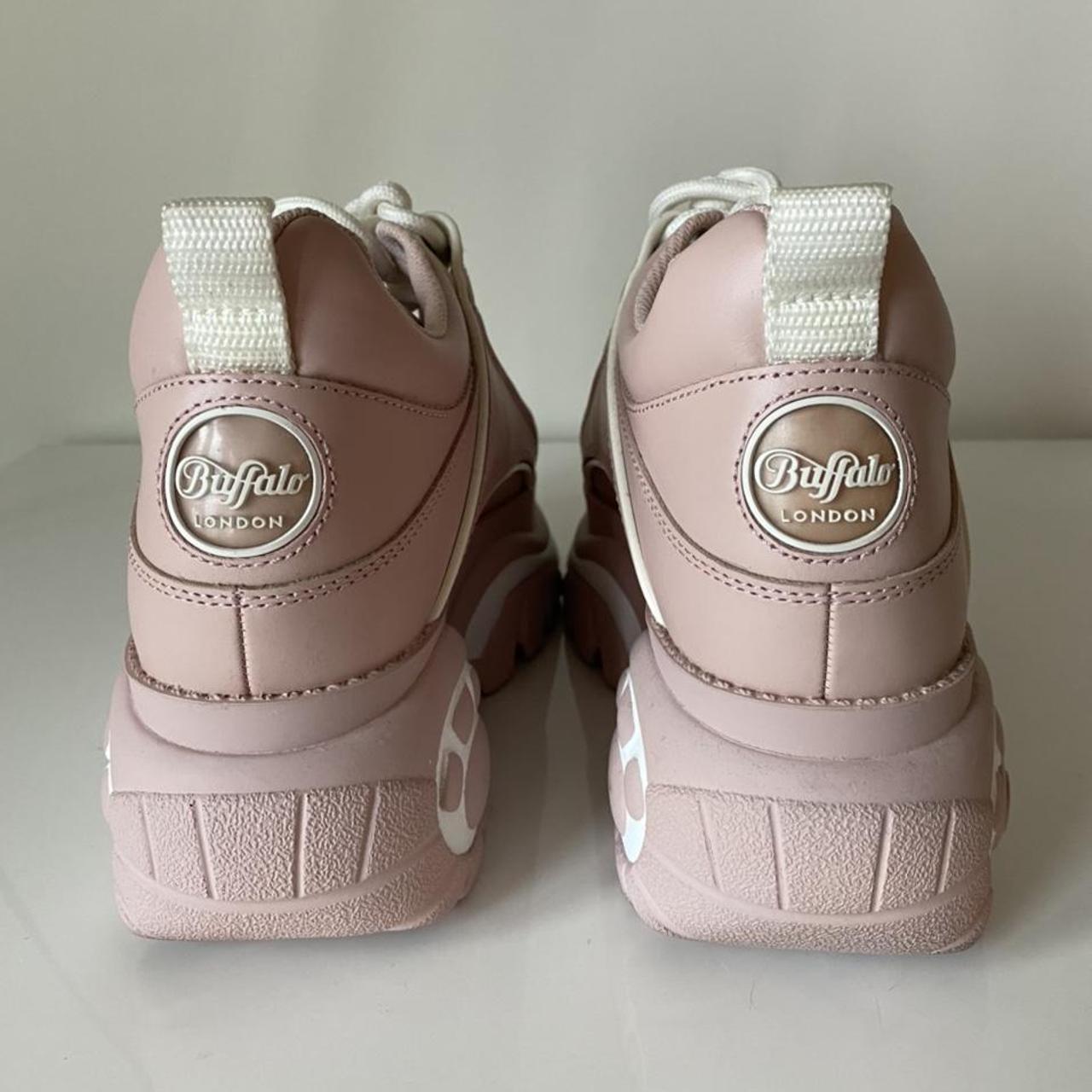 Buffalo London Baby Pink Platform Chunky Sneakers... - Depop