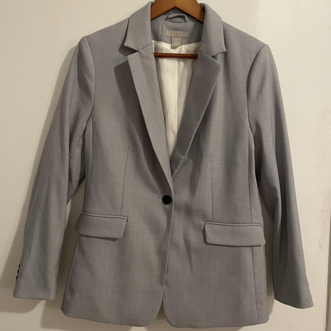 Steel Blue Ladies Blazer Size: M - Depop