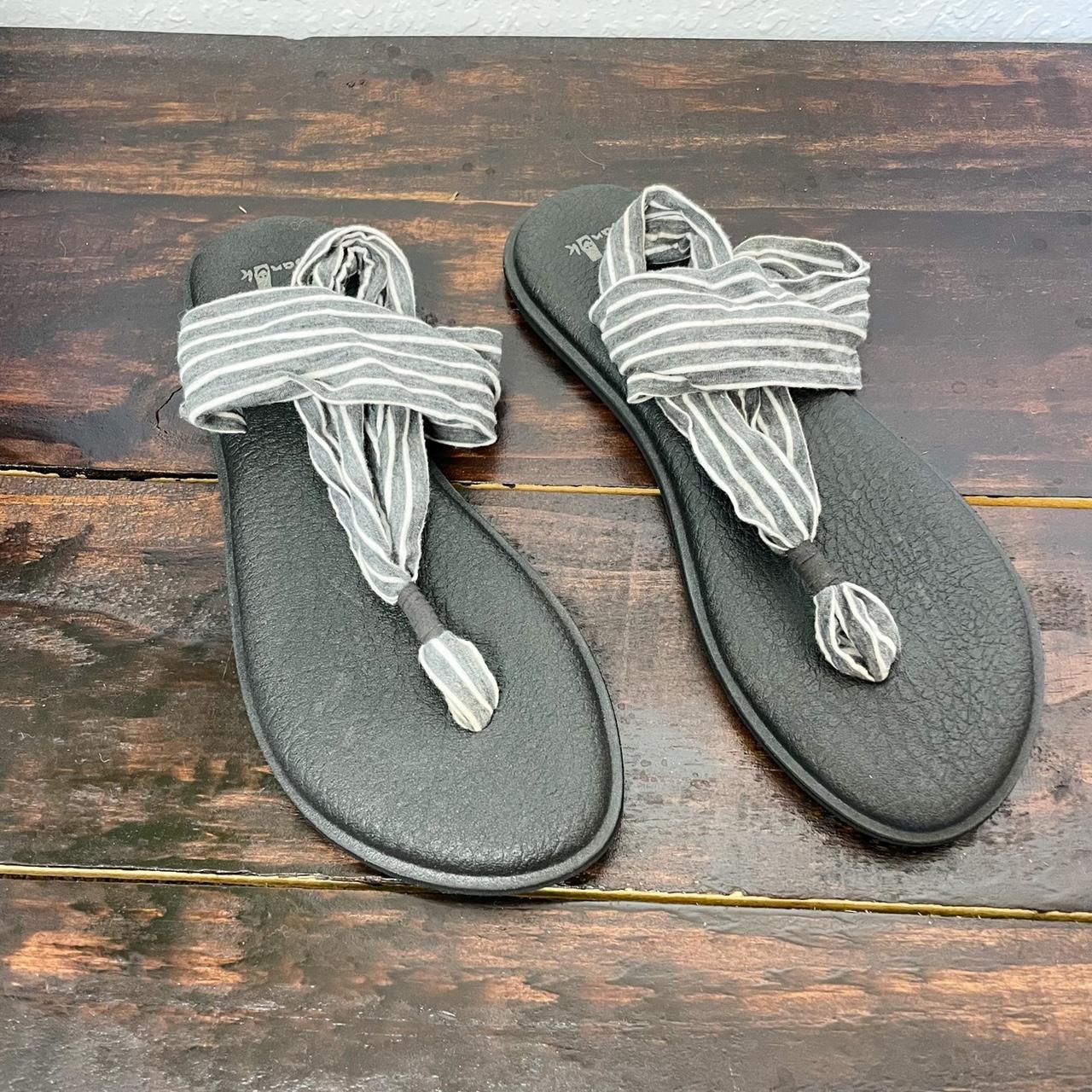 Sanuk  Yoga Sling 2 Stripe Sandals In good - Depop