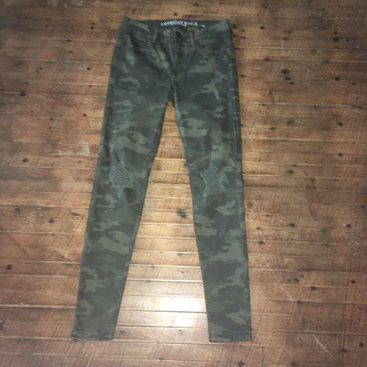 Comfortable, cropped, slimming camo jeggings with - Depop