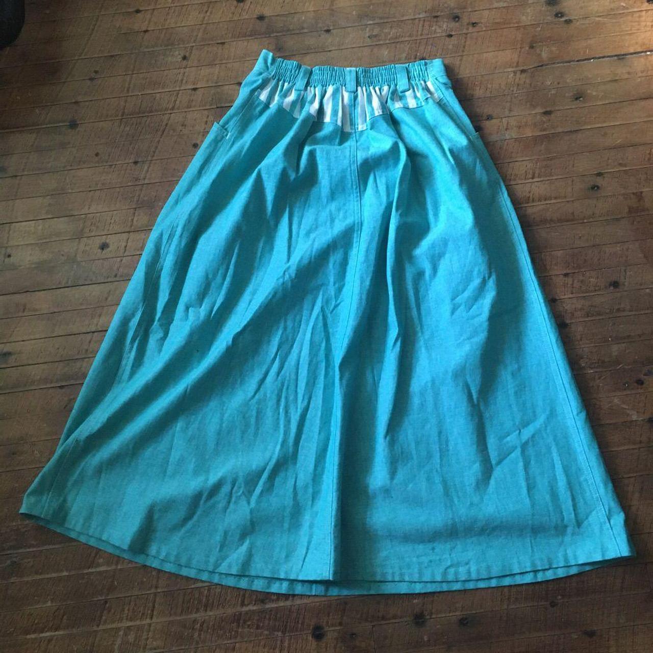 Vintage, 80’s, elastic band, full long field skirt.... - Depop