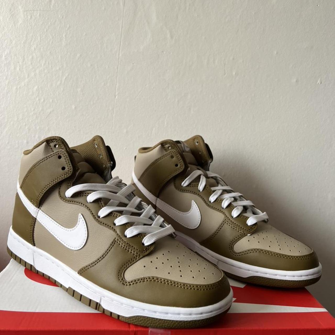 Mens Hazel Rush Khaki White High Dunks, size 8,... - Depop