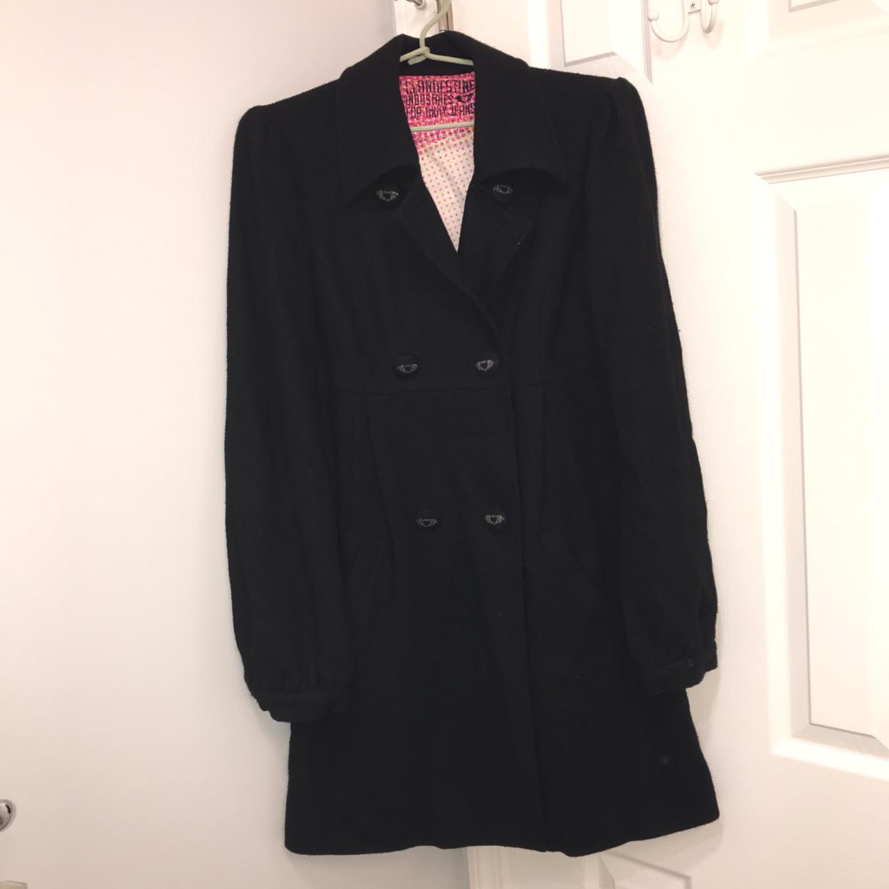 Clandestine Industries x DKNY black peacoat size M.... - Depop