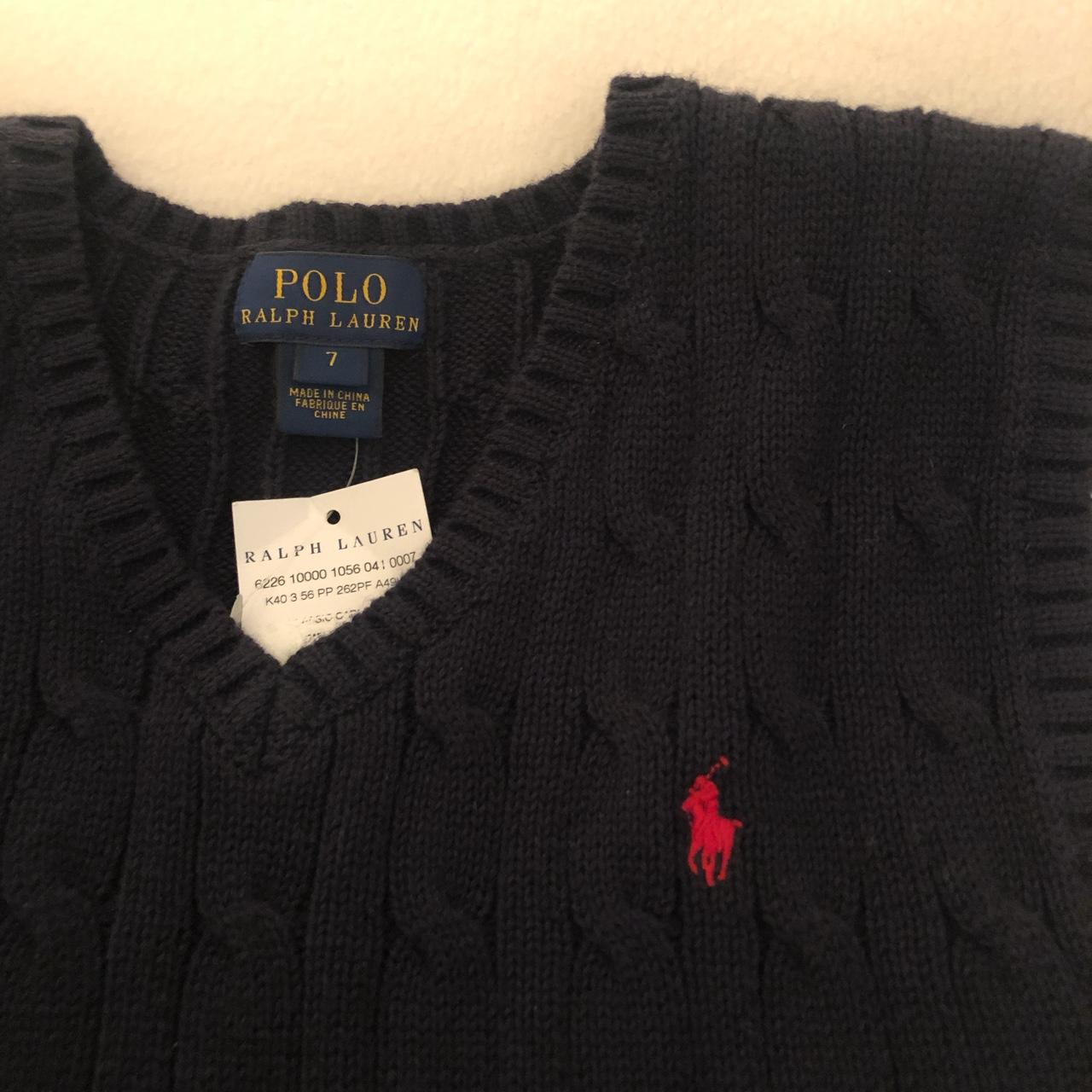 Navy blue Ralph Lauren sweater vest Red Ralph... - Depop