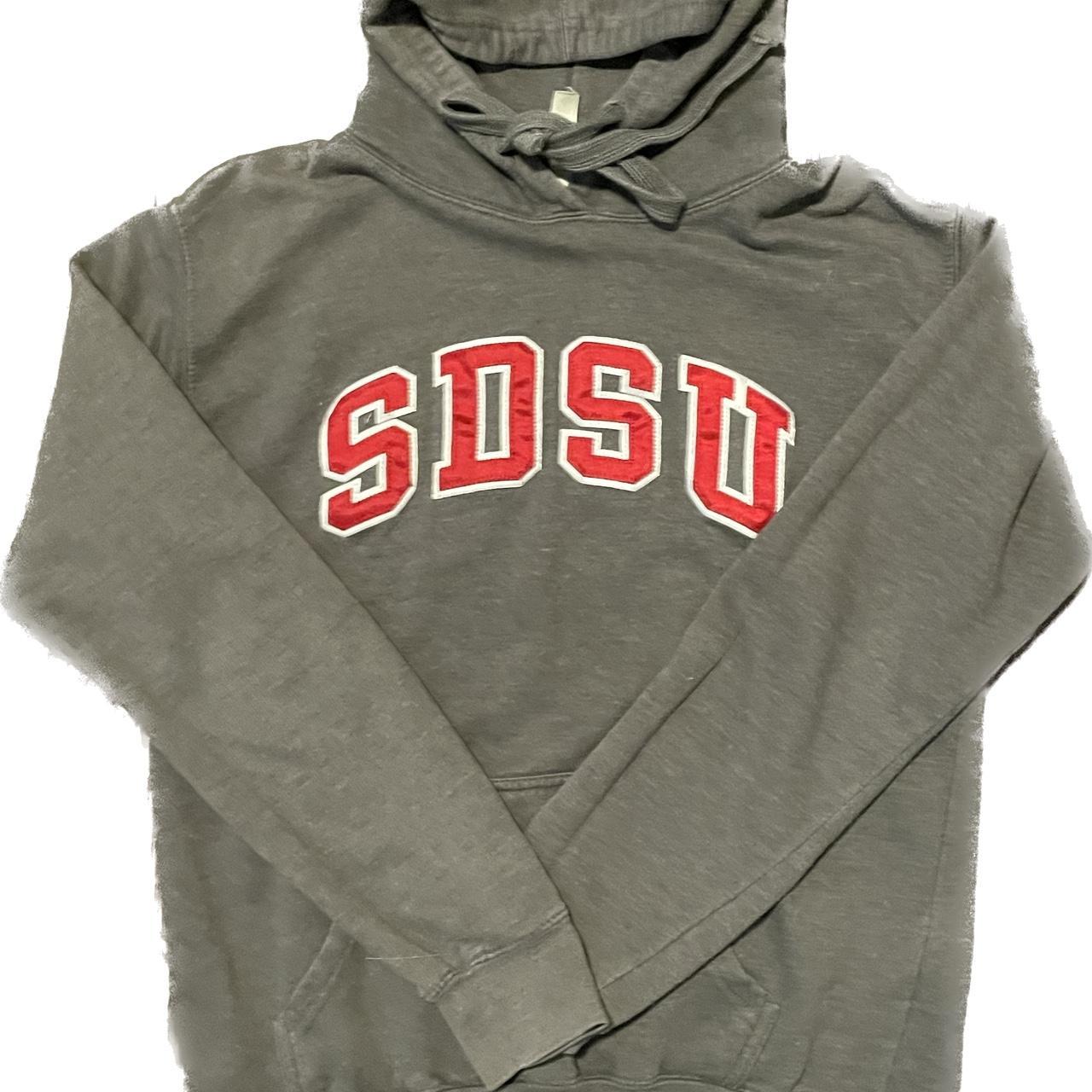 Women's Grey and Red Hoodie | Depop