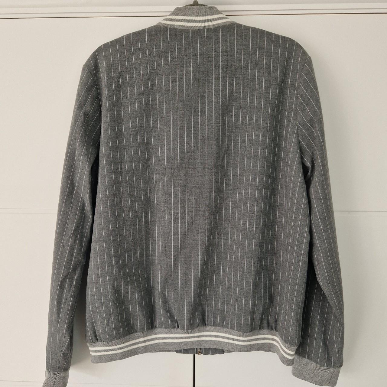 Topman Men's Grey and White Jacket Depop