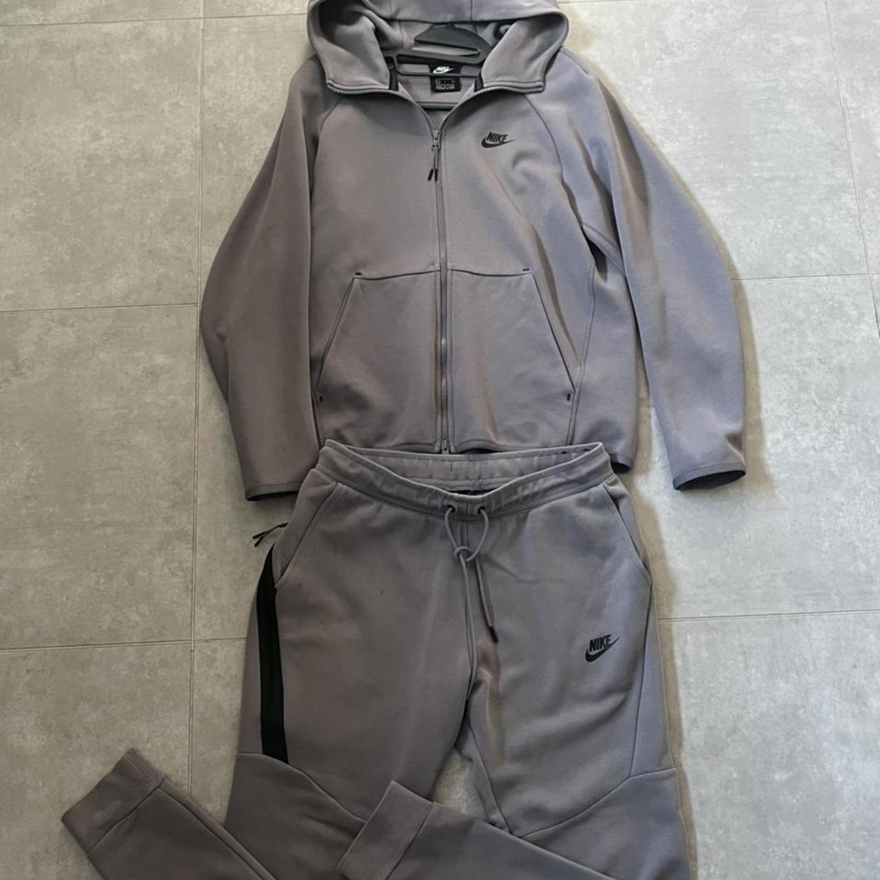 Nike tech fleece full tracksuit gun smoke grey old... Depop