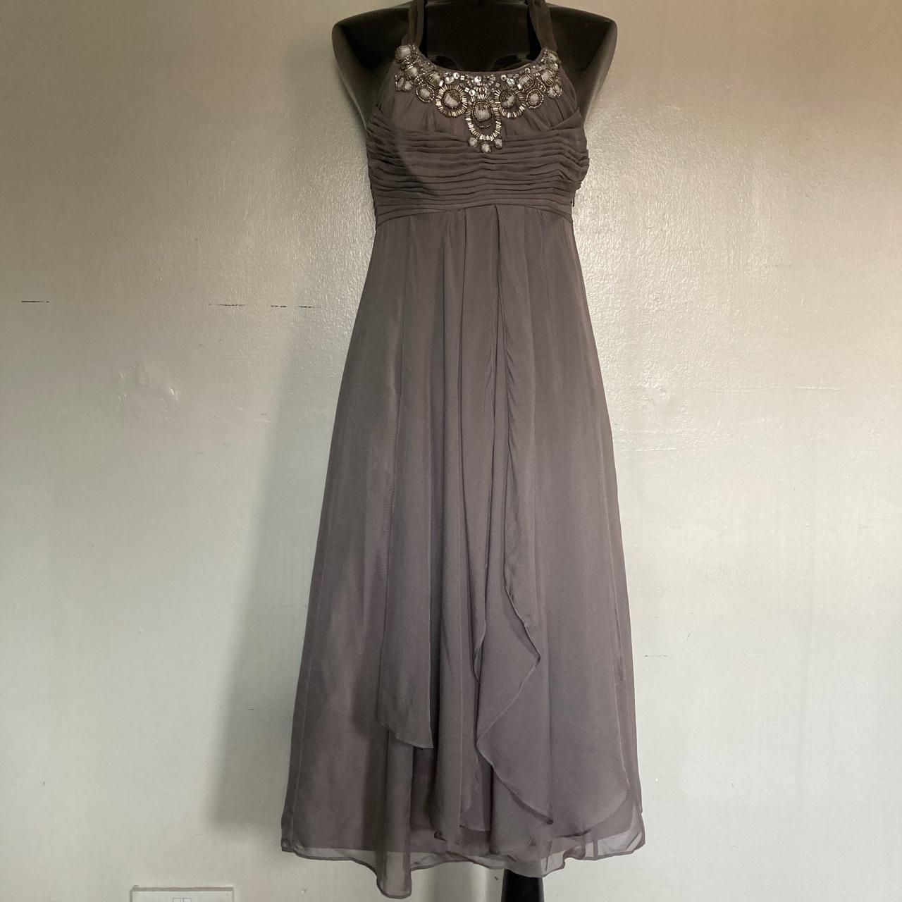 Monsoon Women's Grey and Silver Dress | Depop