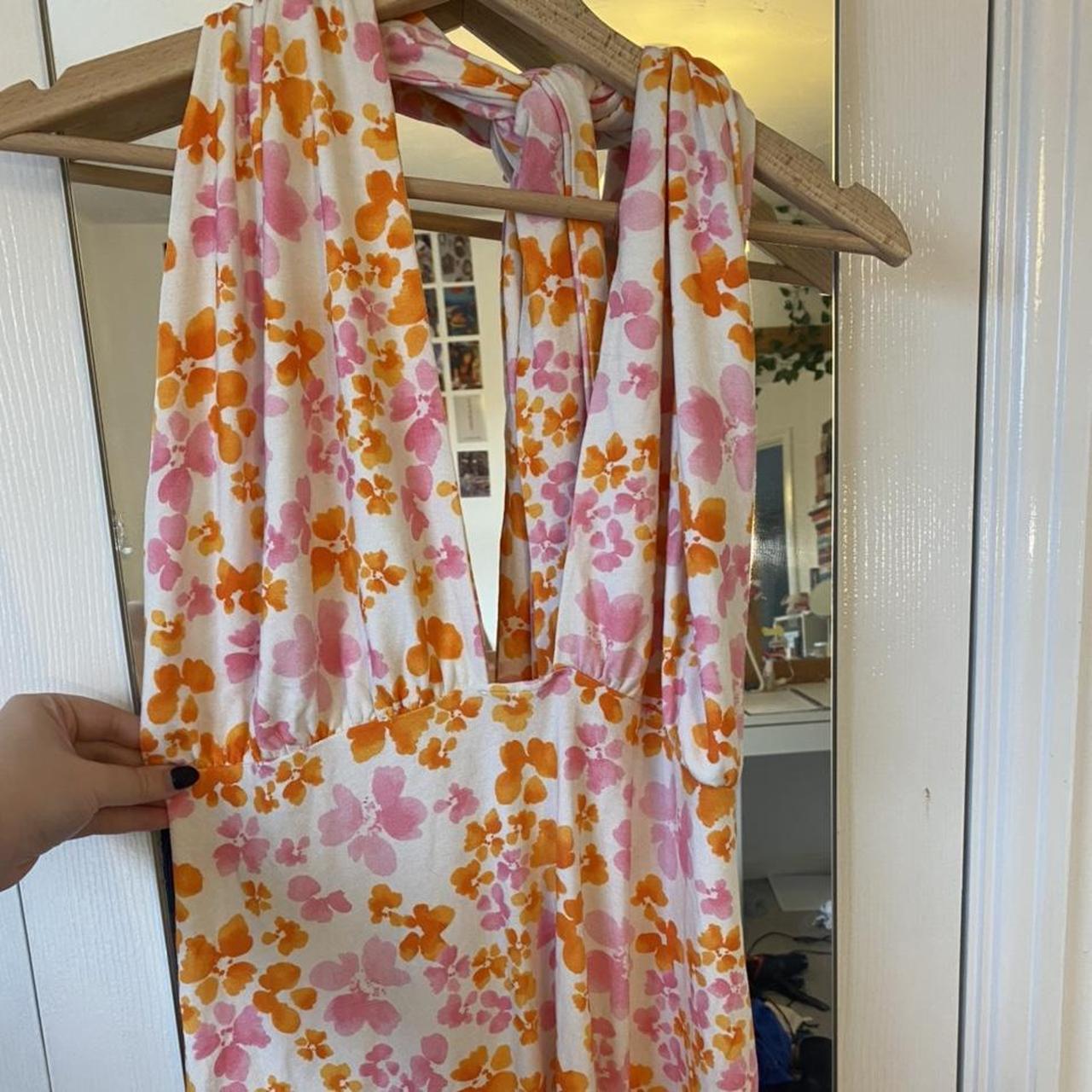 ASOS Women's Orange and Pink Dress Depop