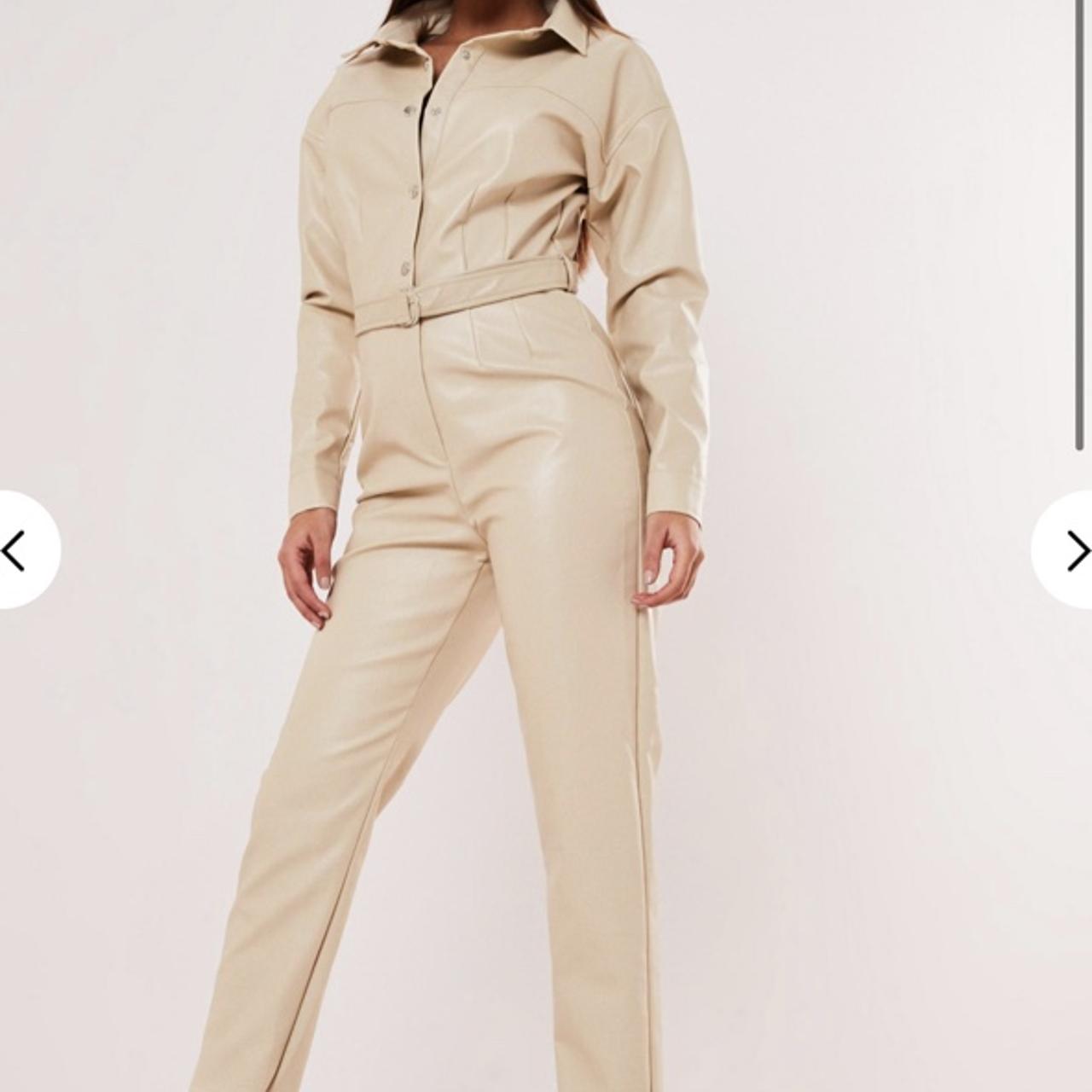 Missguided leather jumpsuit deals