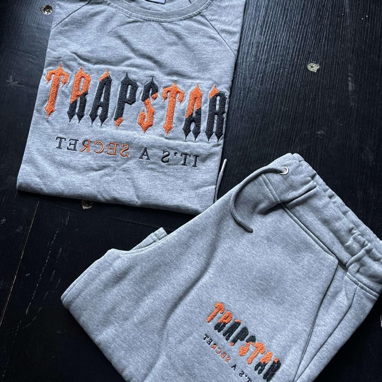 Trapstar Men's Grey and Orange Depop