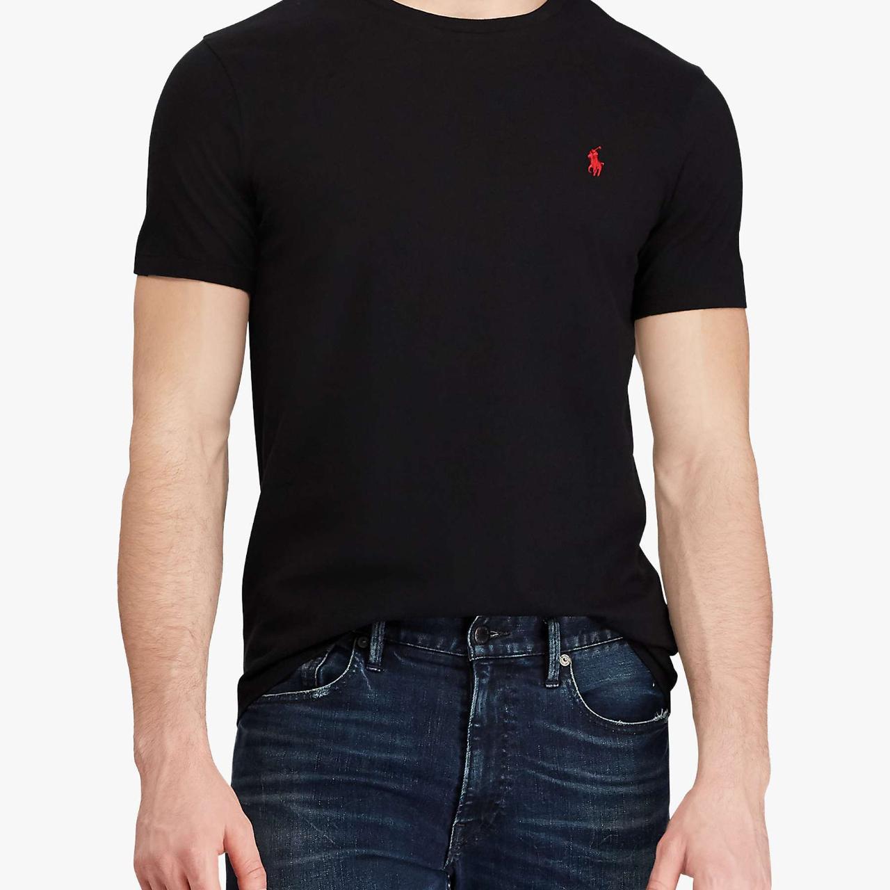 Ralph Lauren Black Slim Fit Crew Neck Short Sleeve... Depop