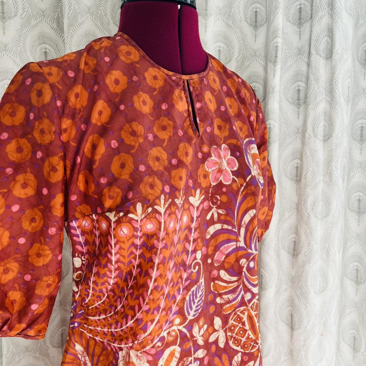 Batik Block Print Sixties 1960s Mini Dress Super... - Depop
