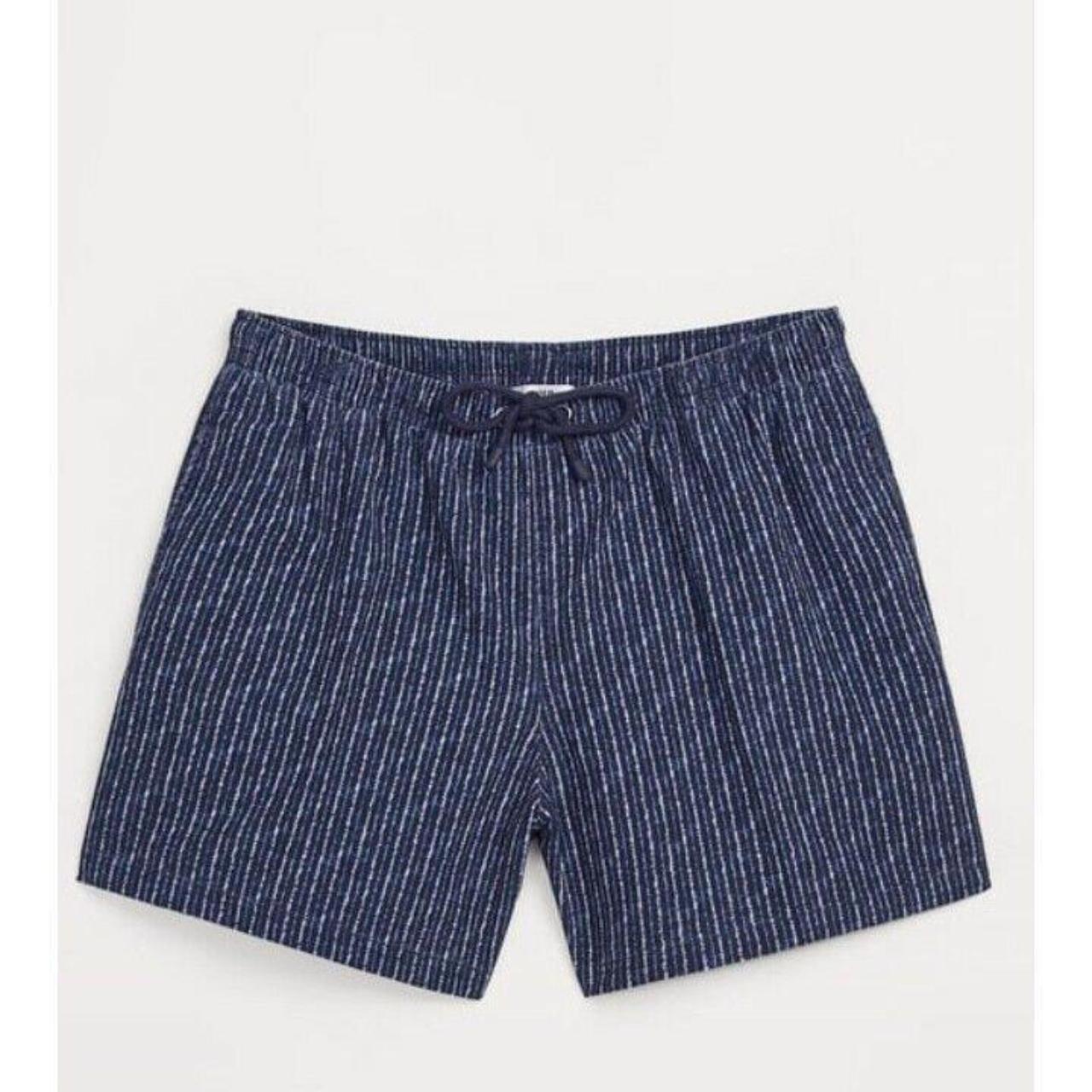 Zara Mens Blue Strip Paint Swimming Trunk Size M. - Depop