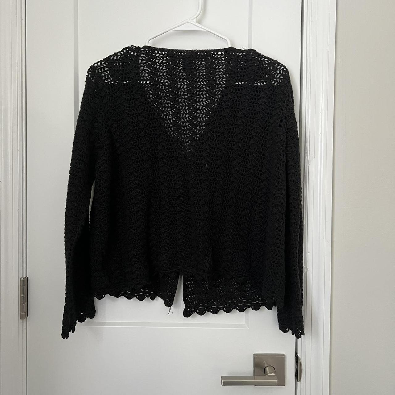 Vintage black crochet cardigan. Brand is Josephine... Depop