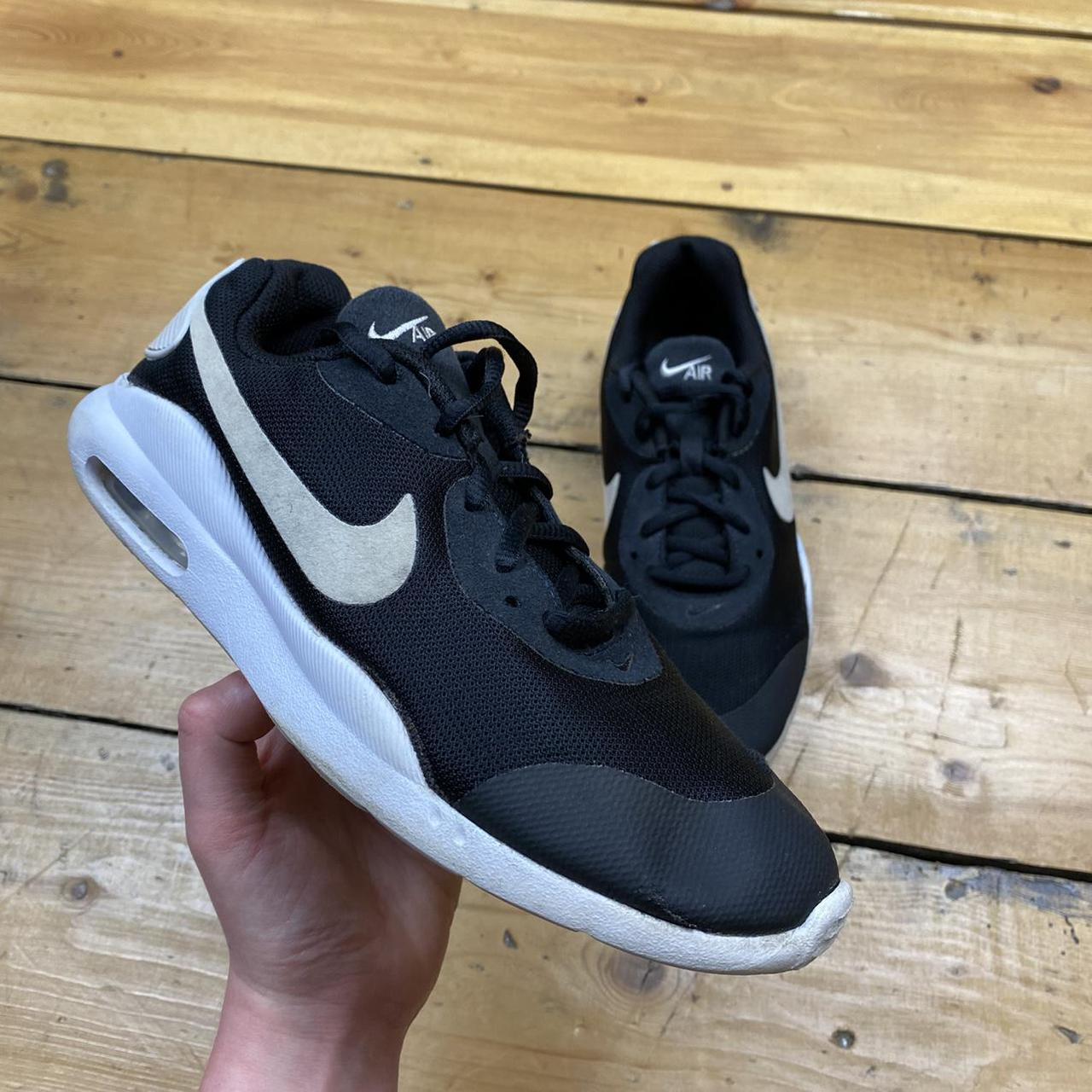 Nike Air trainers with bubble sole in black and. Depop