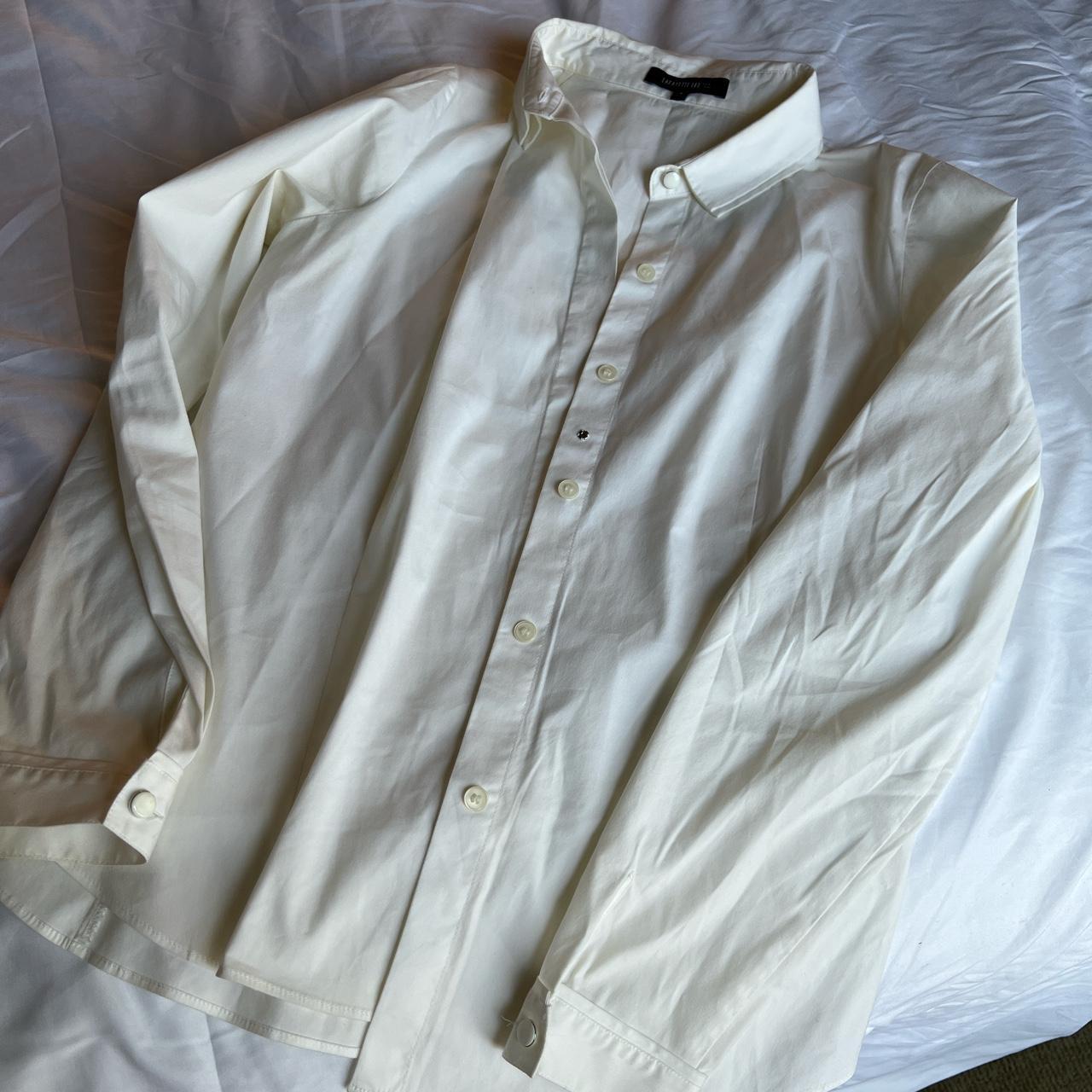 Lafayette 148 size 8 womens off white vintage button... - Depop