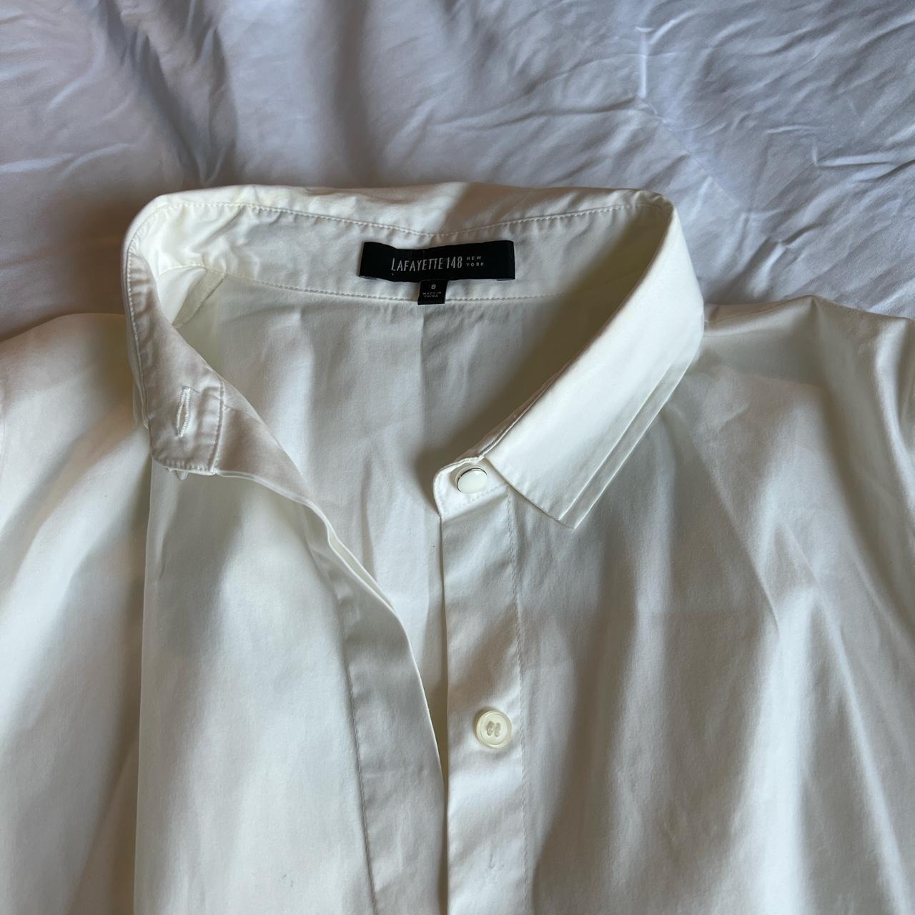 Lafayette 148 size 8 womens off white vintage button... - Depop