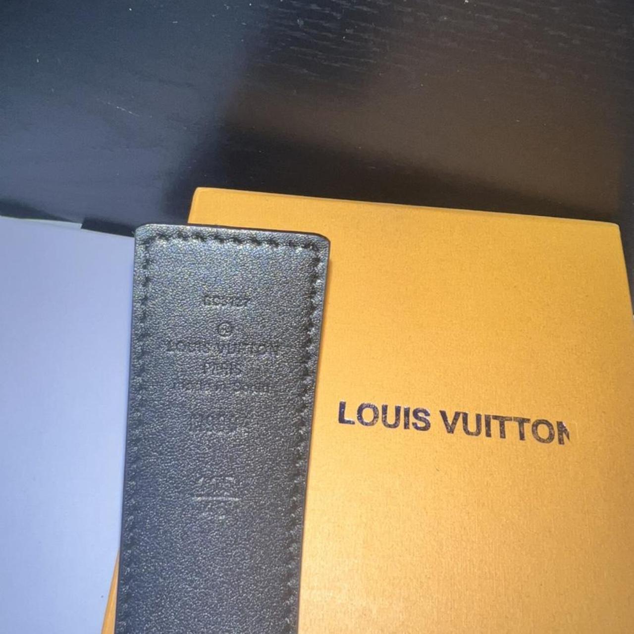 Black LV Belt Navy Monogram Reversible Depop