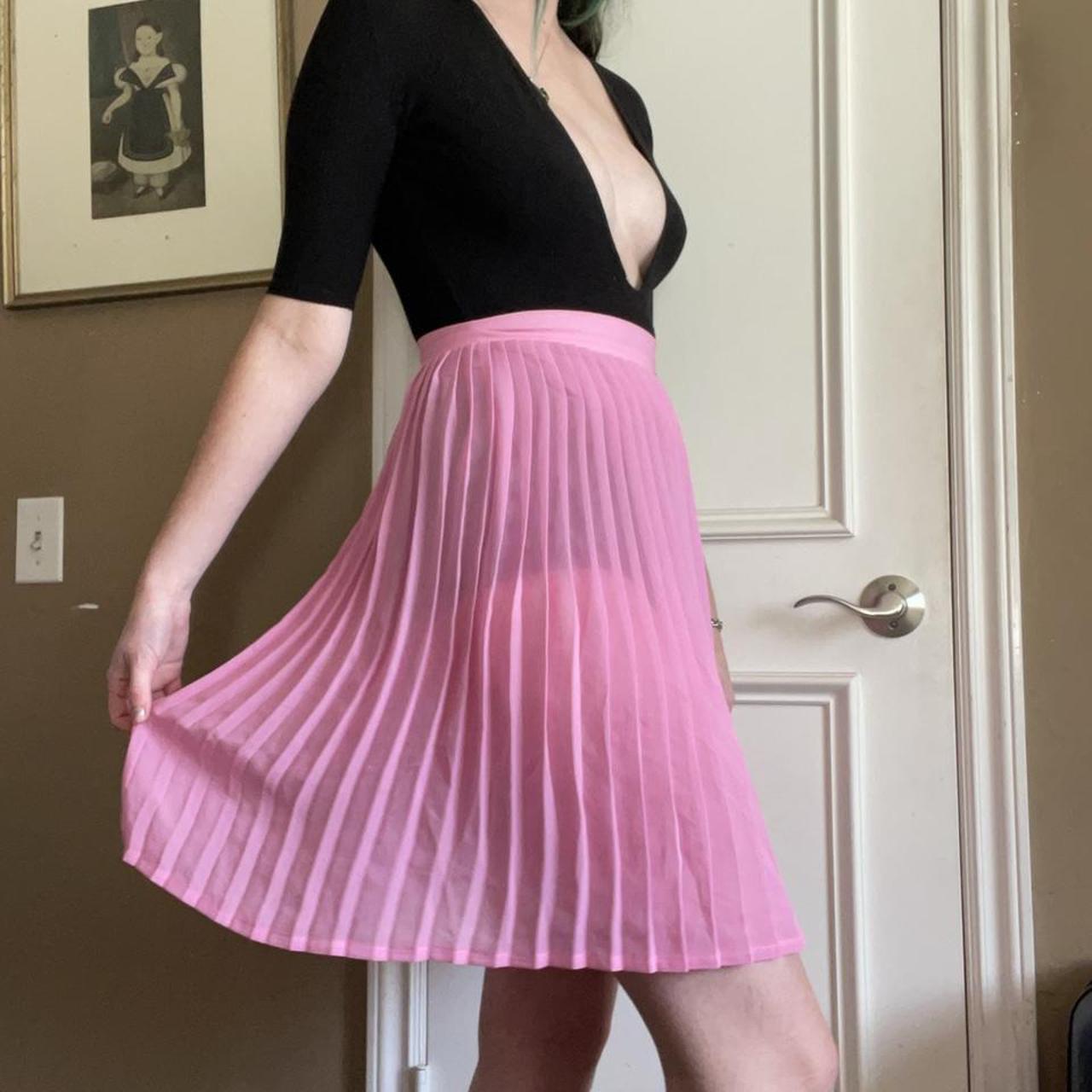 Sheer pleated clearance skirt pink