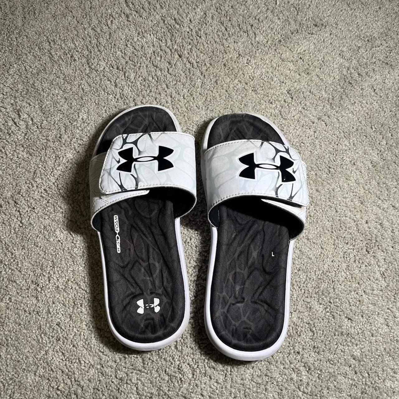 blue under armour slides