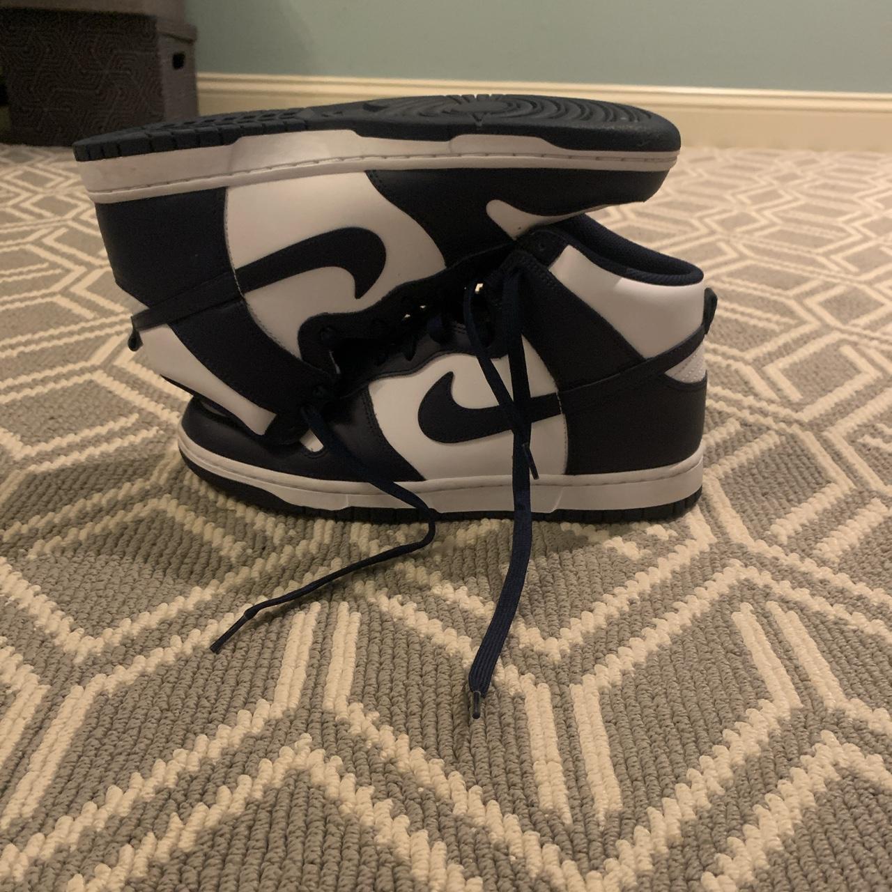 dunk high navy blue white