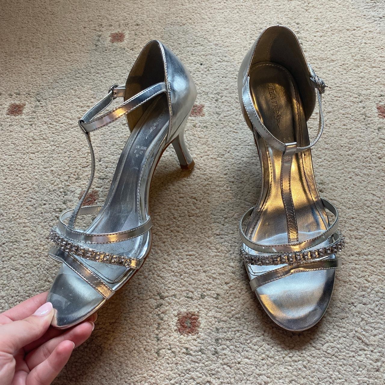 Silver, T-bone, kitten heels. Worn twice both for... - Depop