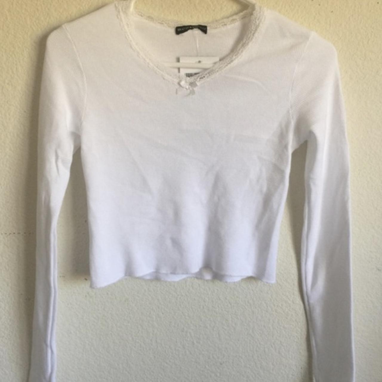 Brandy Melville white long sleeve Sonia thermal top