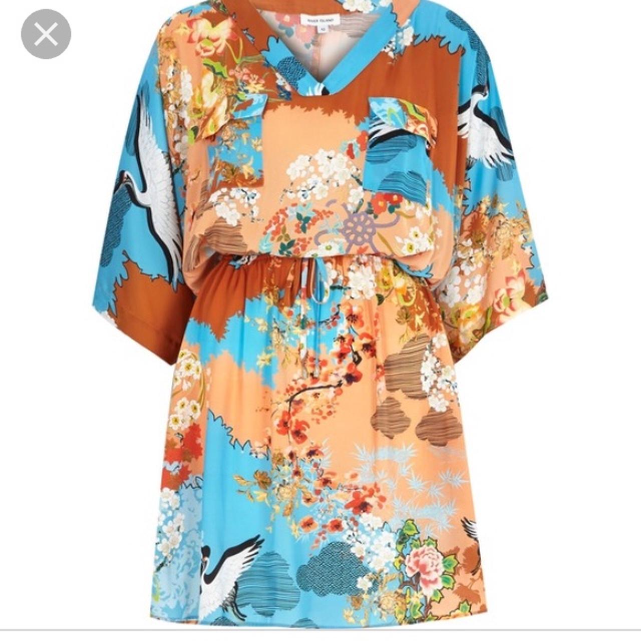 River island 2024 kimono dress