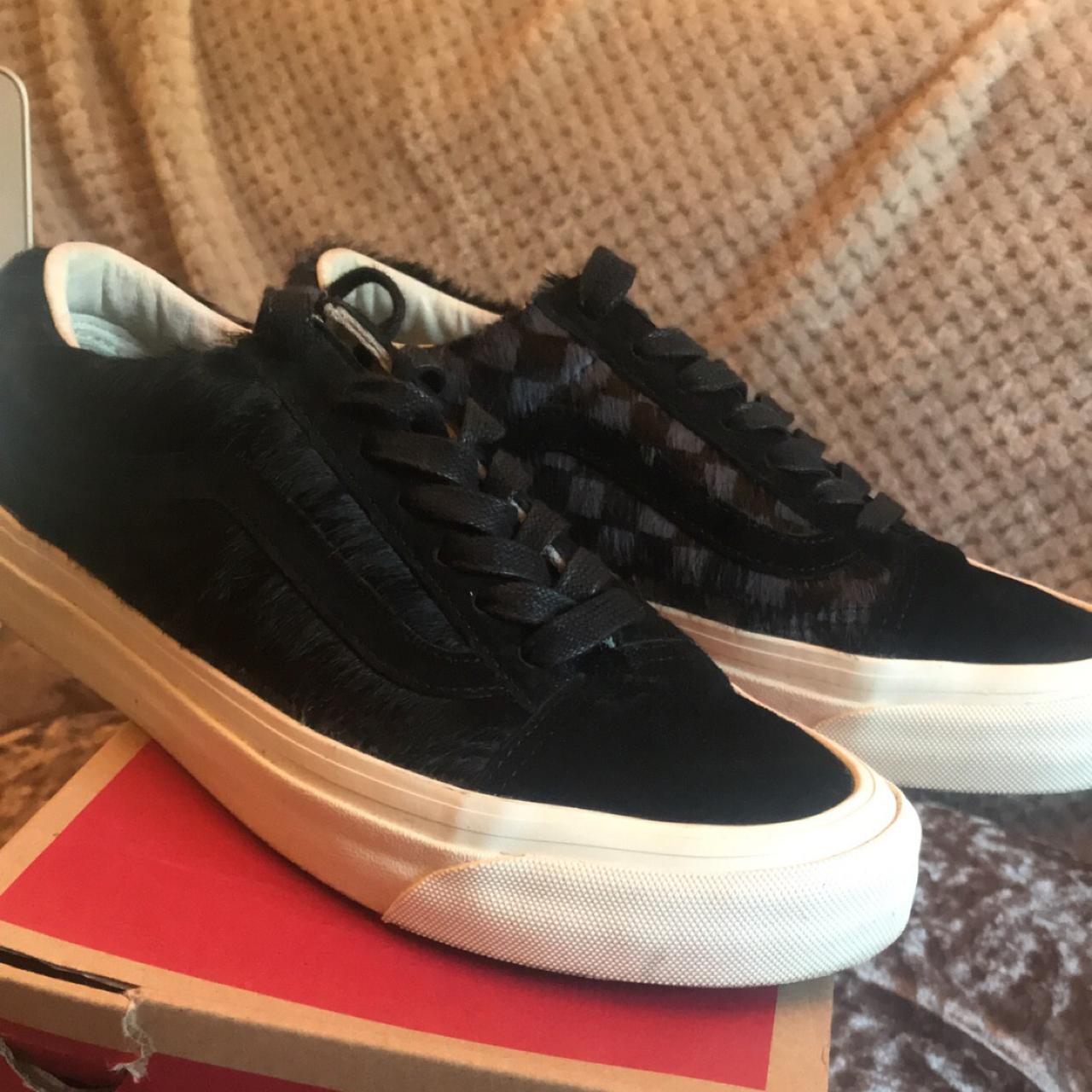 Black leather old skool vans clearance size 4