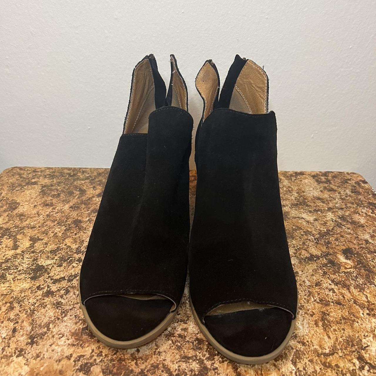 Suede Black Heels - Depop