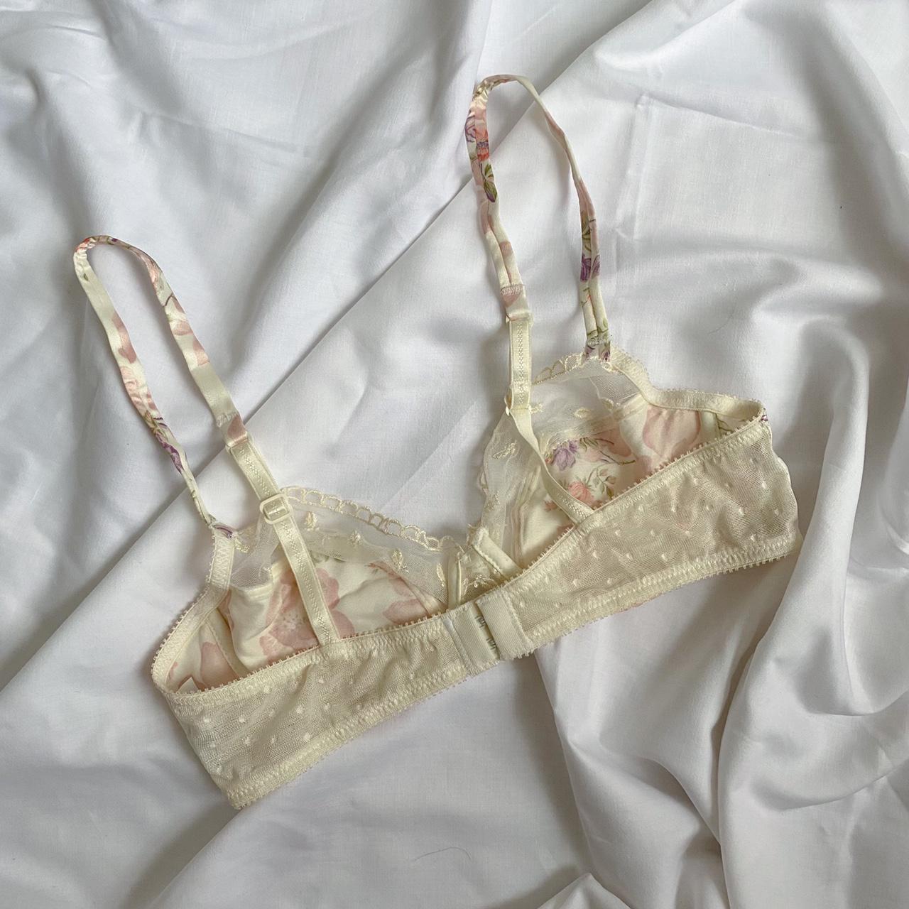 vintage valentino satin floral unlined bra 💐 semi... - Depop