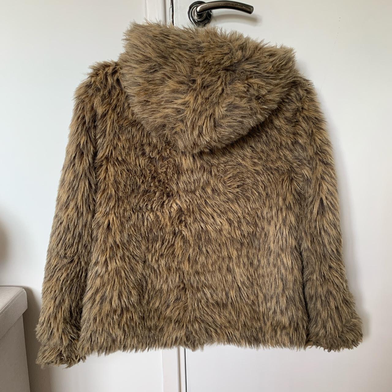 Primark fluffy animal print coat with hood. Some of... Depop