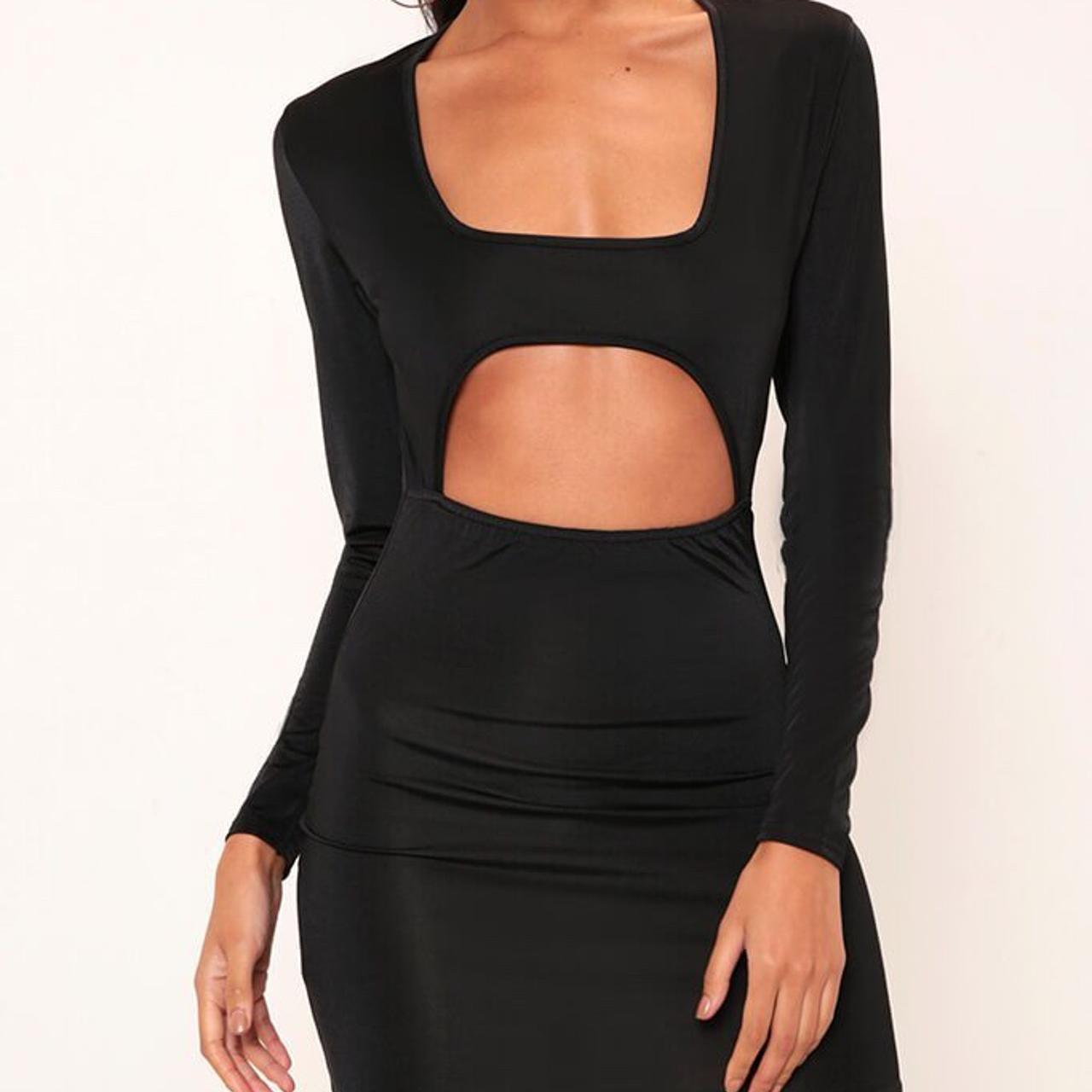 I Saw It First cut out underboob dress in black