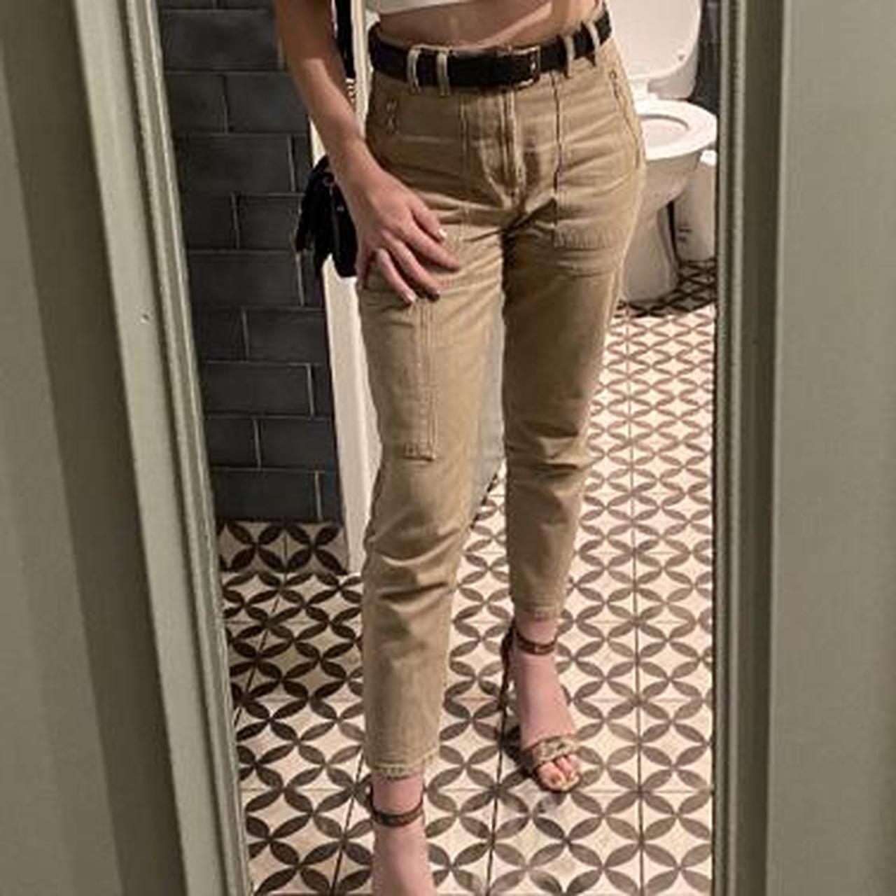 sand coloured mom jeans