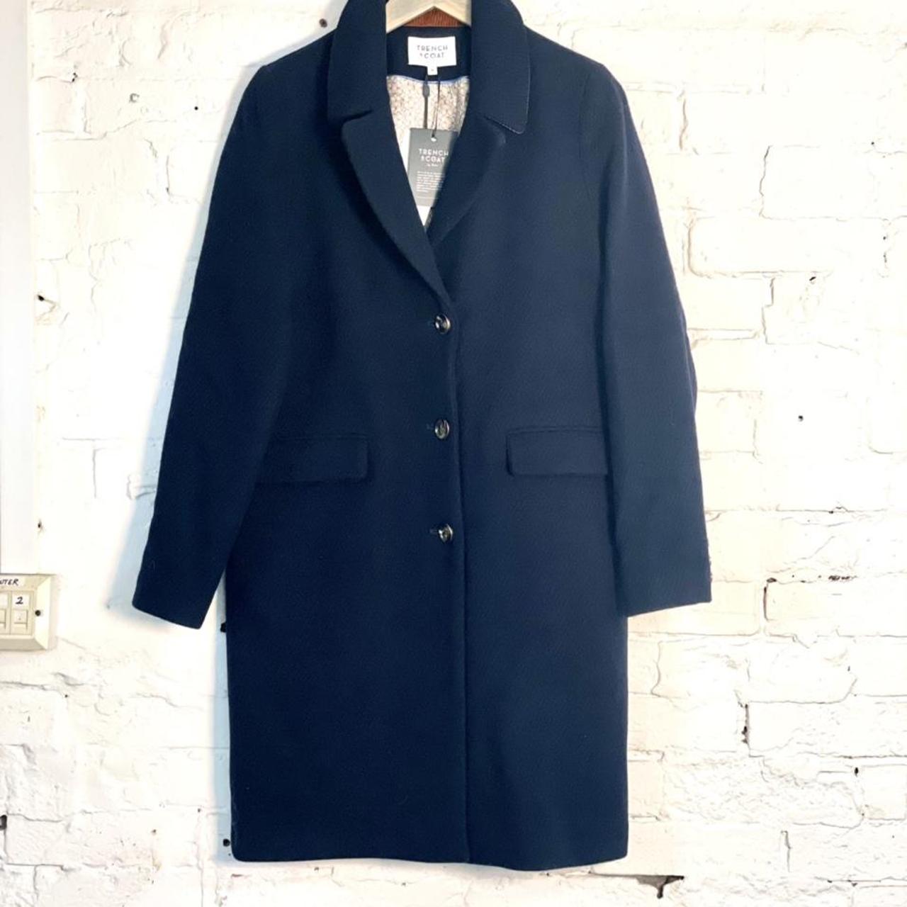 Wool coat with navy under collar. From french brand... - Depop