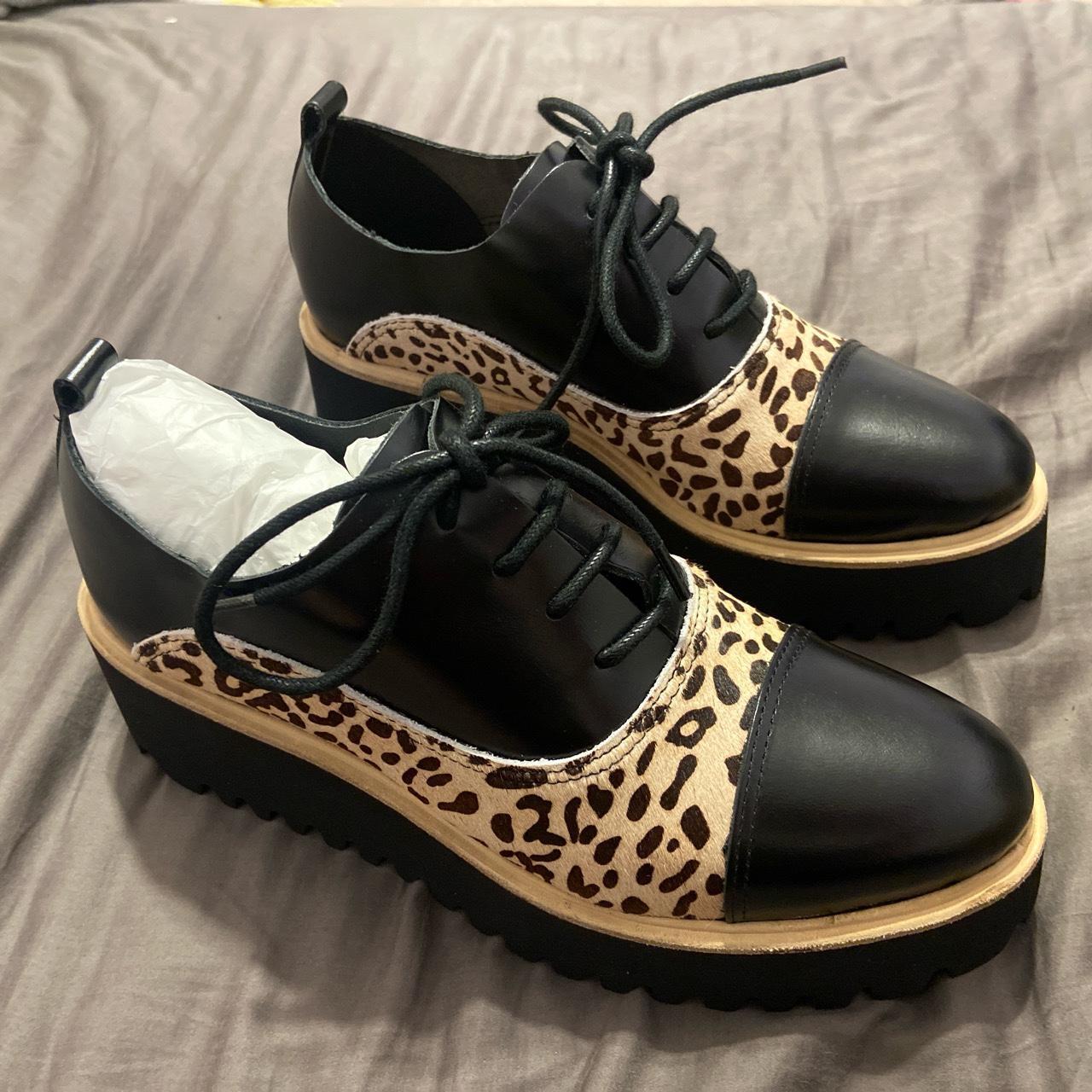 All Black Women's Tan and Black Oxfords (2)