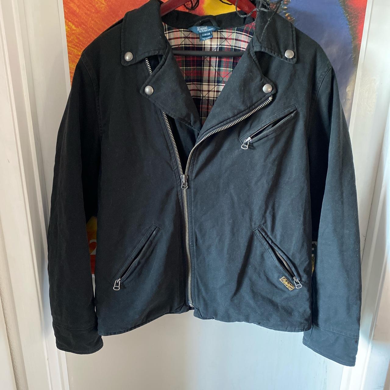 VINTAGE POLO RALPH LAUREN MOTORCYCLE JACKET SIZE XL - Depop