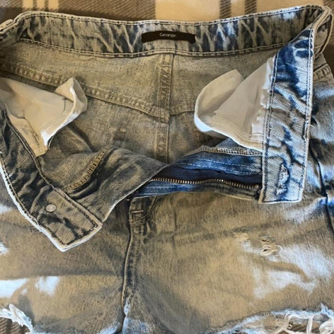 Women's Blue and Navy Shorts Depop