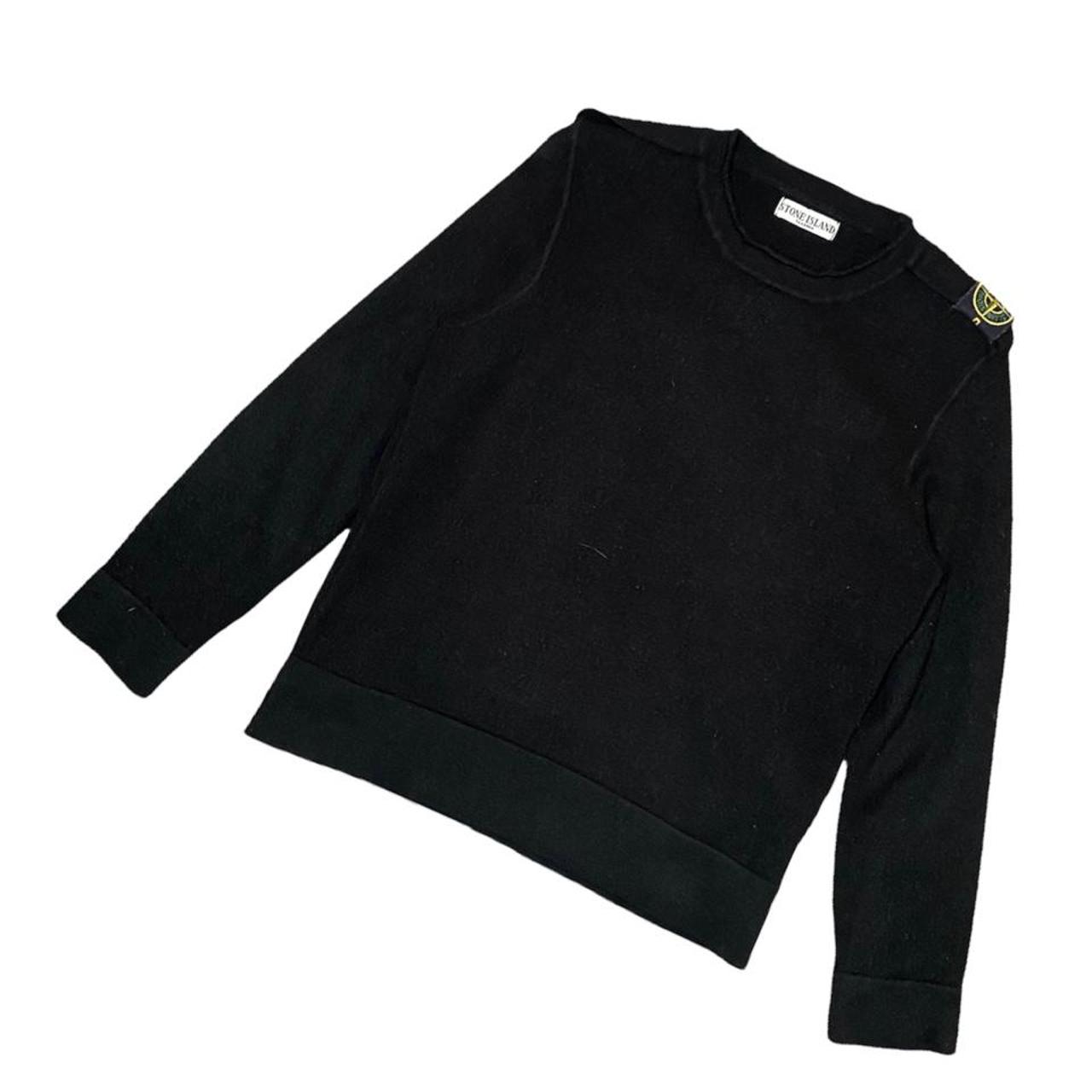 Vintage stone island knitted jumper - Black with... - Depop