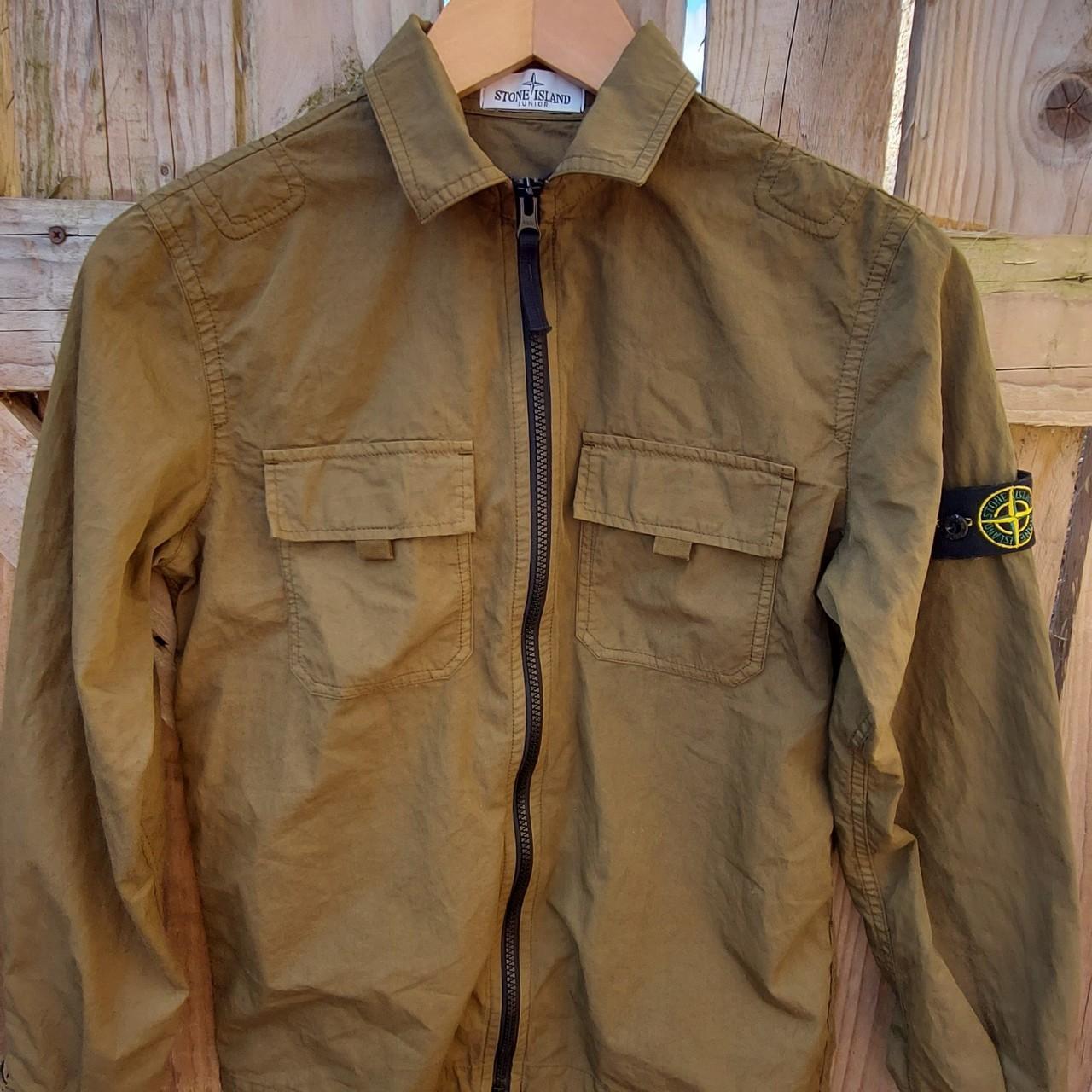 khaki green stone island overshirt