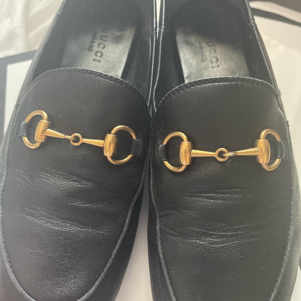 Gucci Women's Black and Gold Loafers