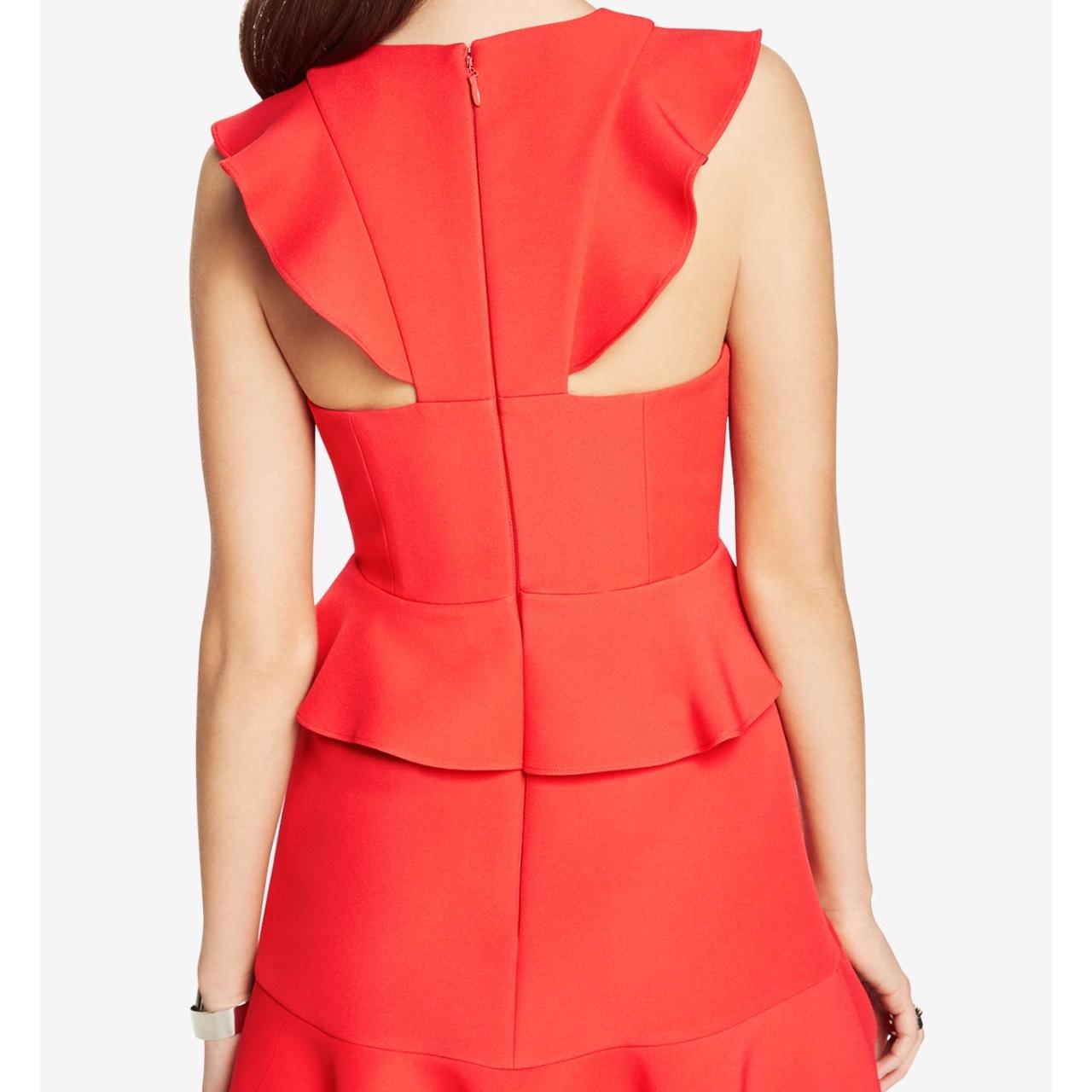 BCBG Maxazria Careen ruffled cutout dress. Poppy