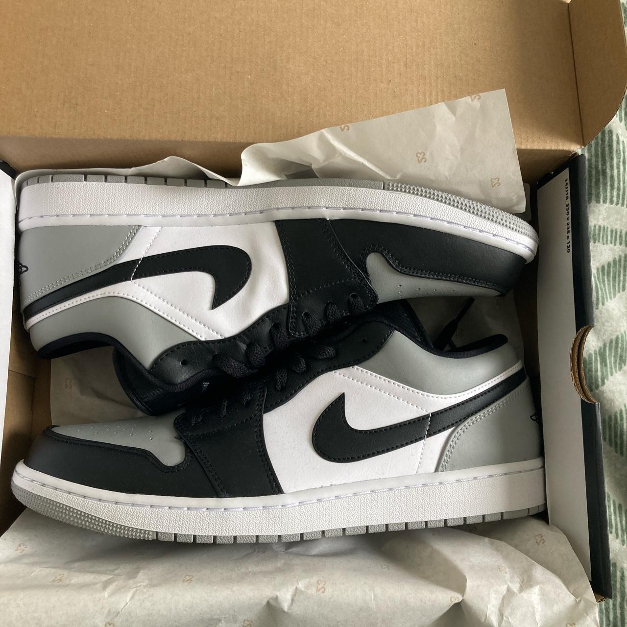 AIR JORDAN 1 LOW SMOKE GREY/BLACK-WHITE UK 12 ,... - Depop