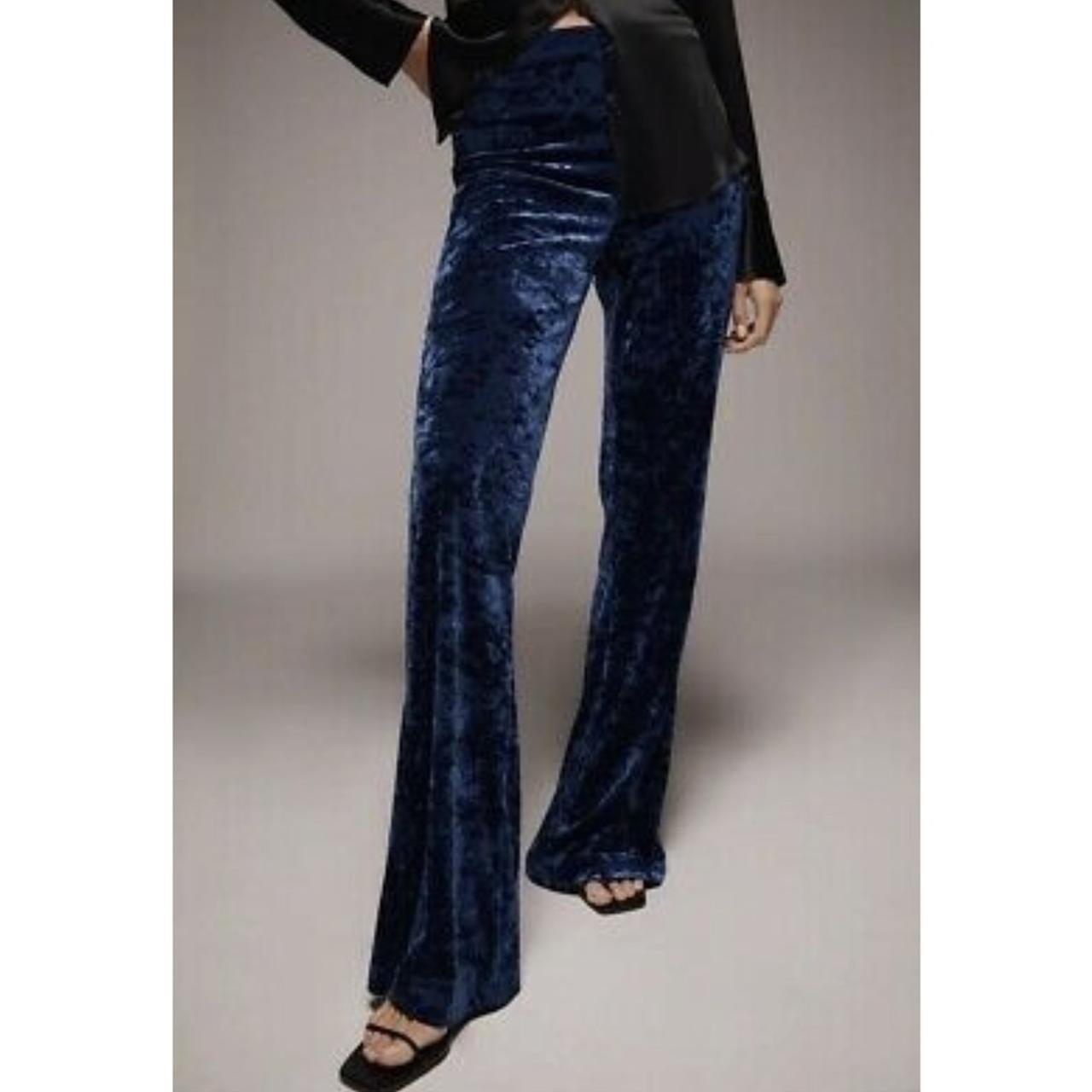 Zara blue velvet flared trousers. Never worn (didn’t... Depop